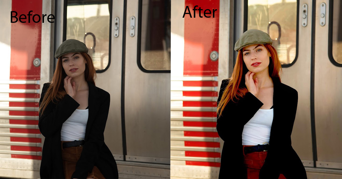 Color Correction Service of a lady before and after photo